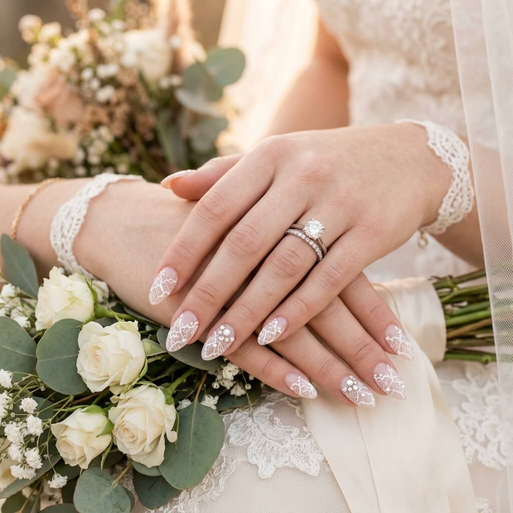 Elegant Wedding Nails Inspiration: Create Custom AI Nail Art Designs