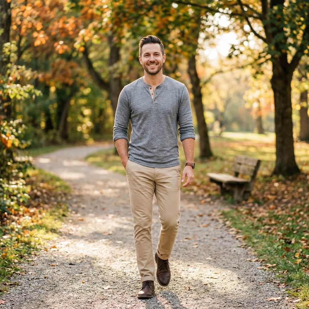 Casual Henley & Chinos
