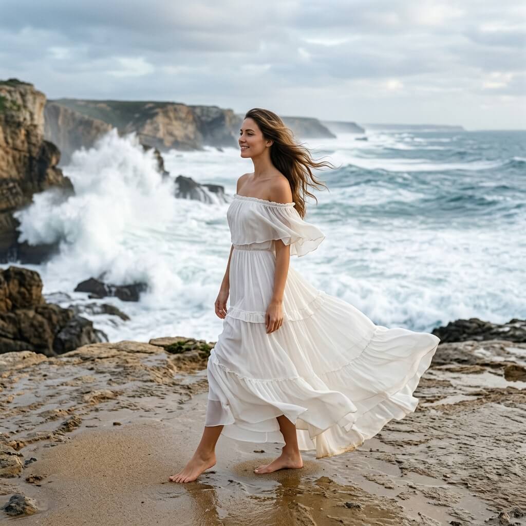 Off-Shoulder Chiffon