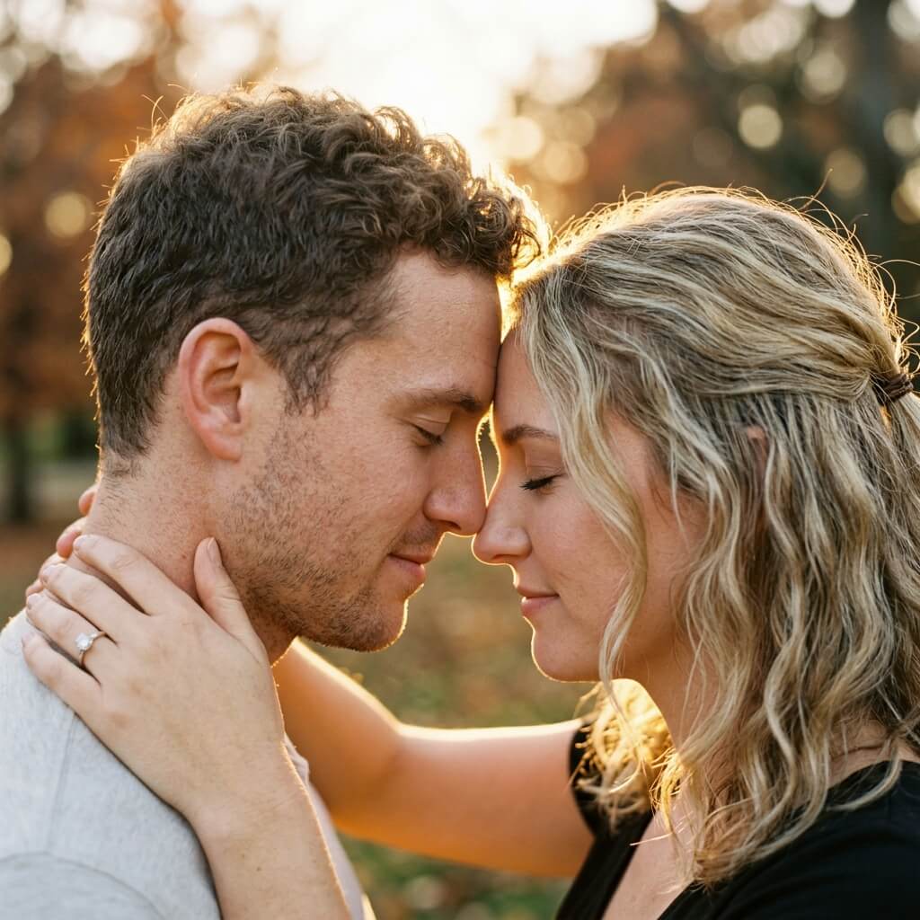 Foreheads Touching Close